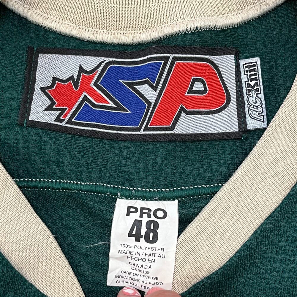 SP Ursuline Bears Green Cream FloKnit Pro 48 Ice Hockey Jersey Men's Size XXL - Picture 9 of 10